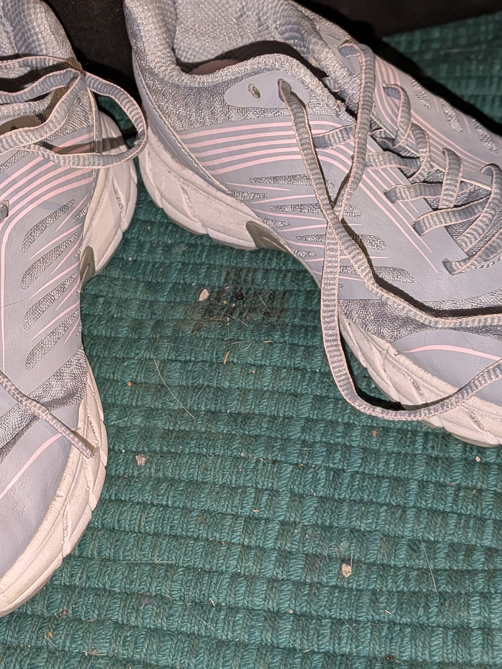 Women's Gray and Pink Lace-Up Athletic Sneakers